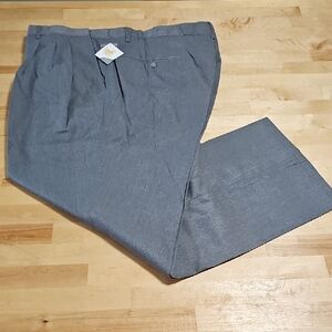 3 for $30 👔 Grey Pleated Dress Pants 44 Big 28" Inseam Teflon Coated